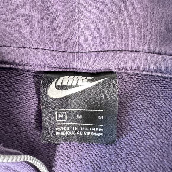 Nike Women’s Cropped Half‎ Zip Hoodie Swoosh Purple Pink CZ8164-573 Size M - Picture 5 of 12